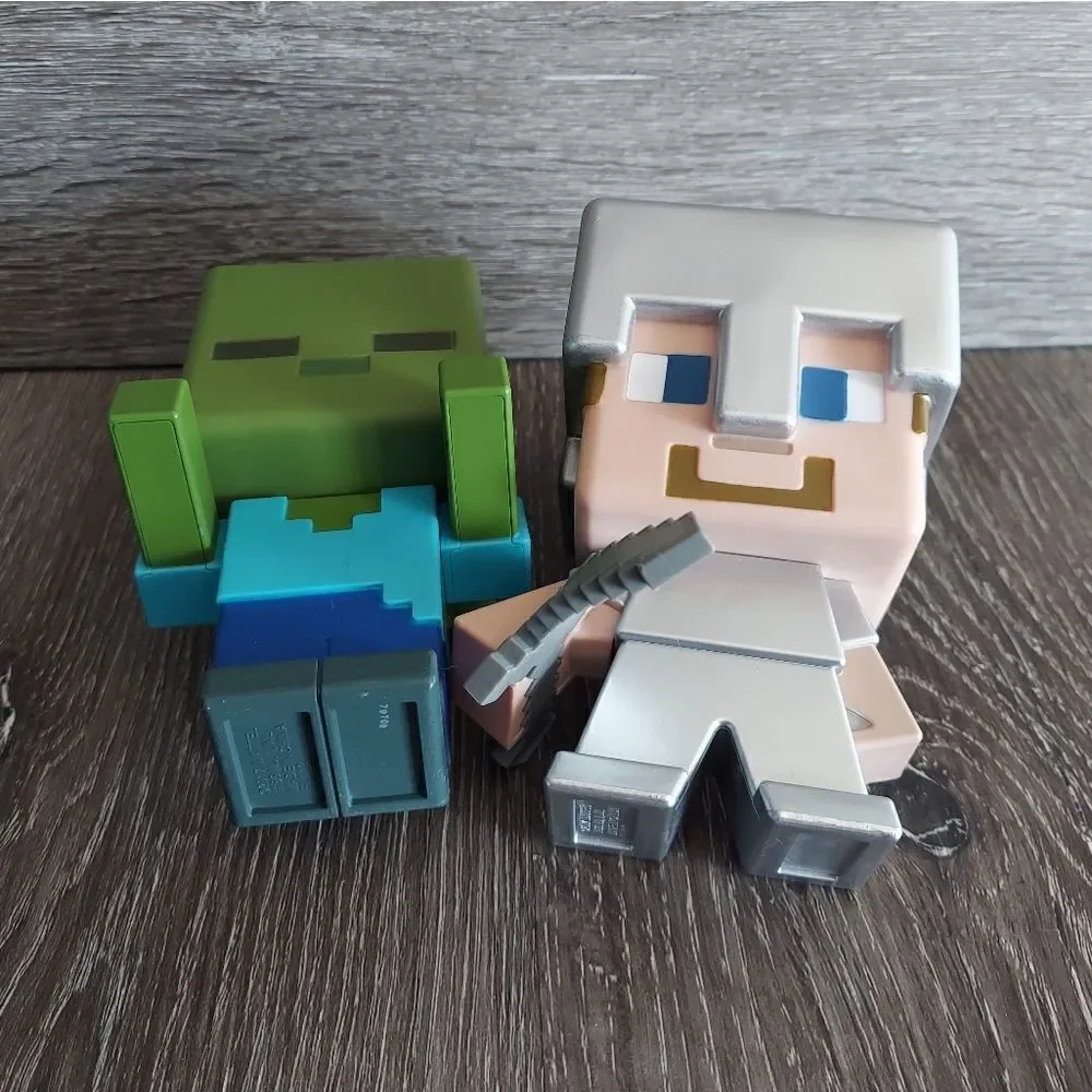 Minecraft Figures - Steve Iron Armor & Zombie